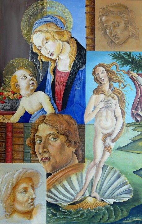 Inspired by Botticelli 绘画, 36.2x23.6 in