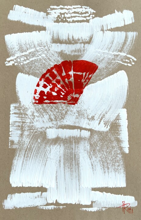 Dance of the White Warriors 1 in polyptych 绘画, 15x9.5 in