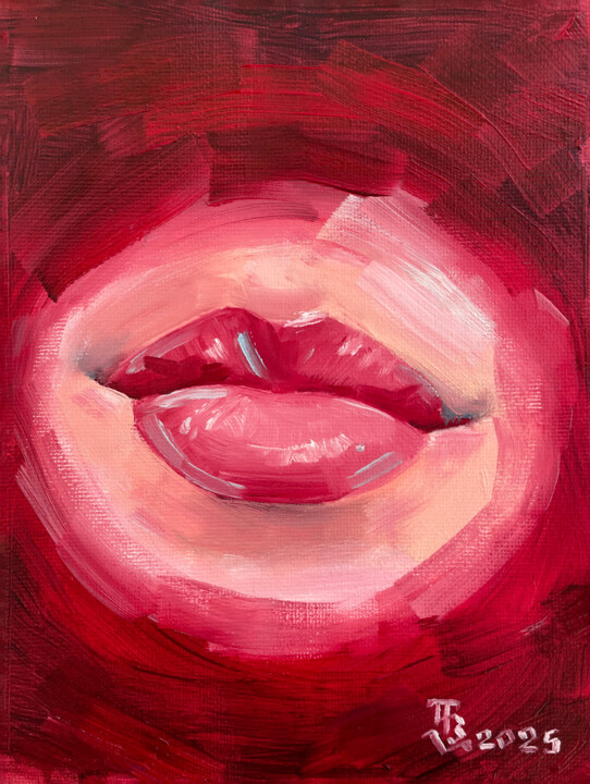 Painting titled "Red Water" by Tetiana Bogdanova, Original Artwork, Oil