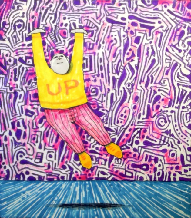 Drawing titled "Yazz - The only way" by Milto Sideris, Original Artwork, Marker