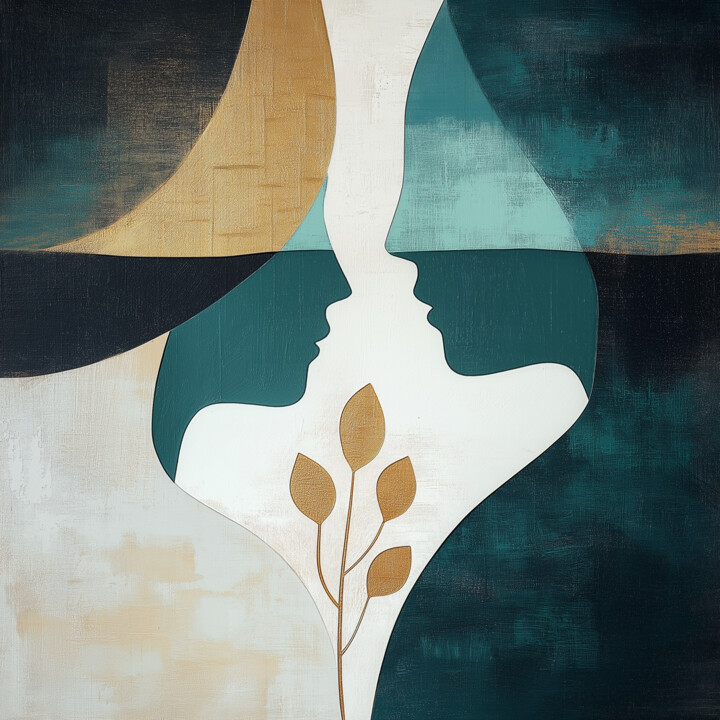 Abstract Feminine Harmony Art Print. 数字艺术