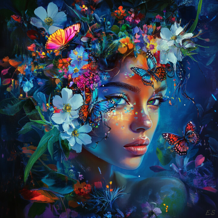 mystical portrait of a girl 数字艺术