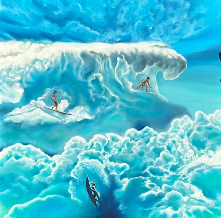 "Cloud Atlas" başlıklı Tablo Amaxneva tarafından, Orijinal sanat, Petrol Ahşap Sedye çerçevesi üzerine monte edilmiş