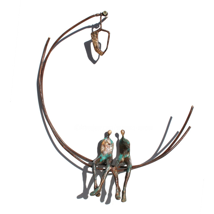 Lovers Light, sculpture murale mobile, balancier amoureux 雕塑, 18.5x15.8 in