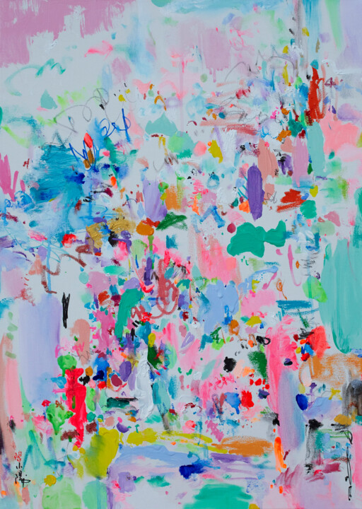 Malerei mit dem Titel "Fun time" von Xiaoyang Galas, Original-Kunstwerk, Acryl Auf Keilrahmen aus Holz montiert