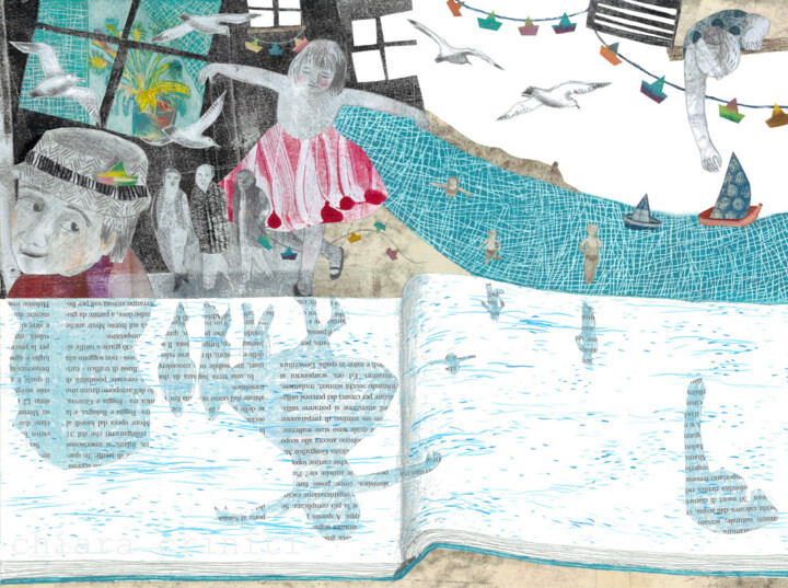 Un mare di storie 拼贴, 11.8x15.8 in