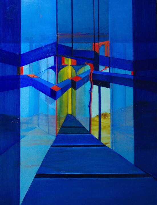 Malerei mit dem Titel "Ausblick - Einblick" von Ulla M. Neuhaus, Original-Kunstwerk, Öl Auf Keilrahmen aus Holz montiert