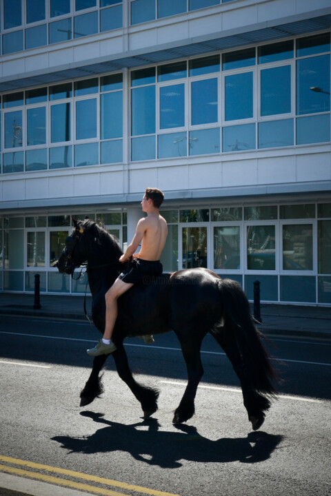 Photographie intitulée "le cheval noir" par Romain, Œuvre d'art originale, Photographie numérique