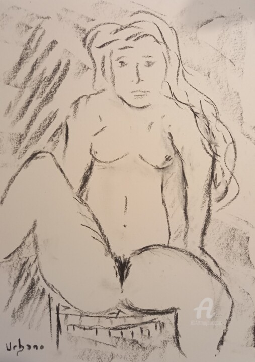Nue sur la chaise 图画, 16.1x11.8 in