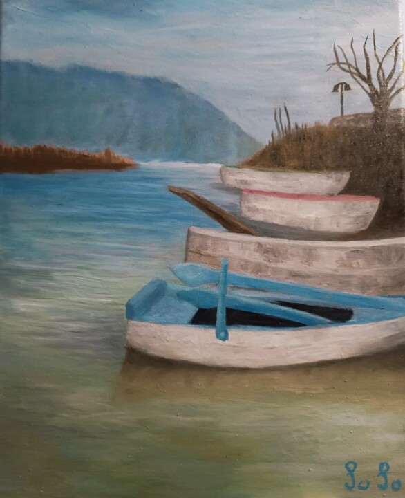 LAKE KERKINI 绘画, 19.7x15.8 in