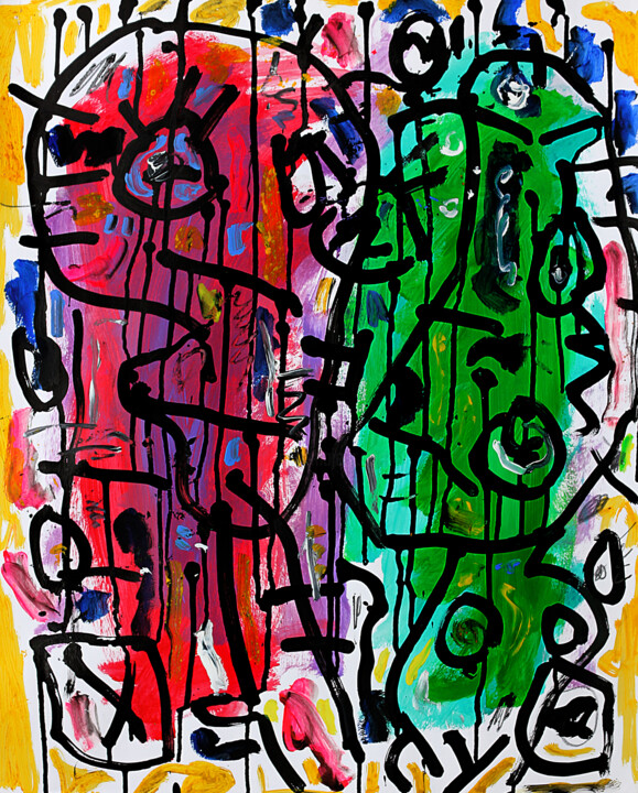 Gilberte et Swann 绘画, 25.6x19.7 in