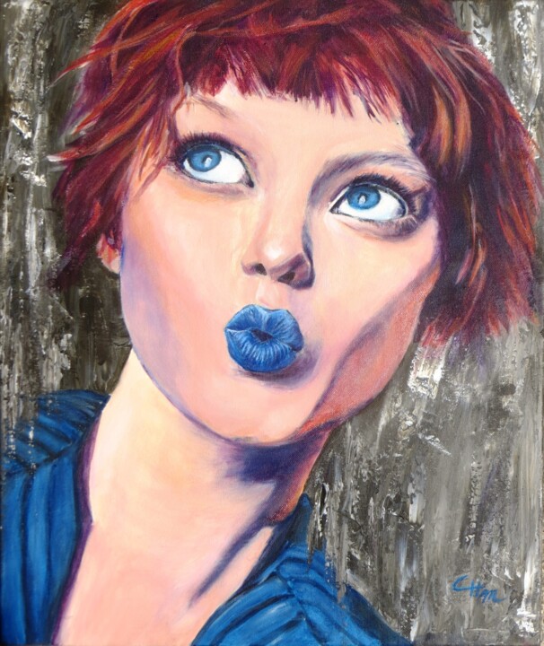 Peinture intitulée "REVE BLEU" par Chantal Martin (chm), Œuvre d'art originale, Acrylique Monté sur Châssis en bois