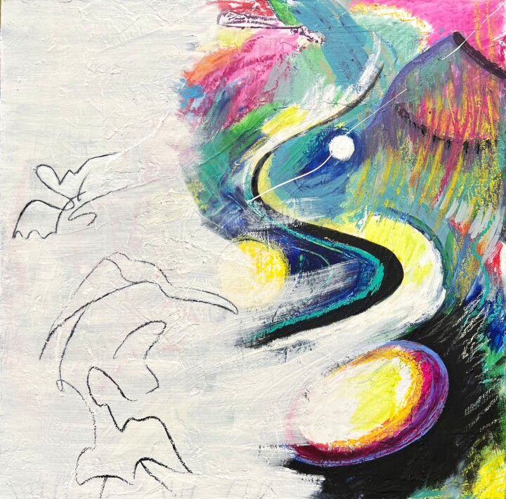 Ловец бабочек 绘画, 19.7x19.7 in