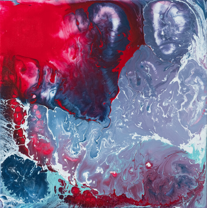 Red Blue 绘画, 12x12 in