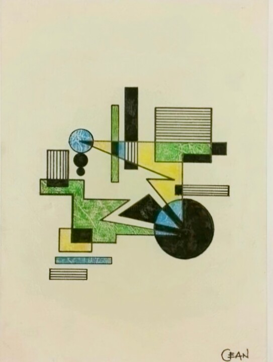 Geometric abstract series - no.7 Drawing, 11.4x8.3 in