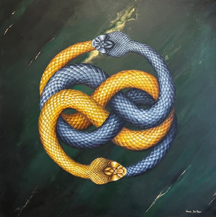 L'ourorobos 绘画, 39.4x39.4 in