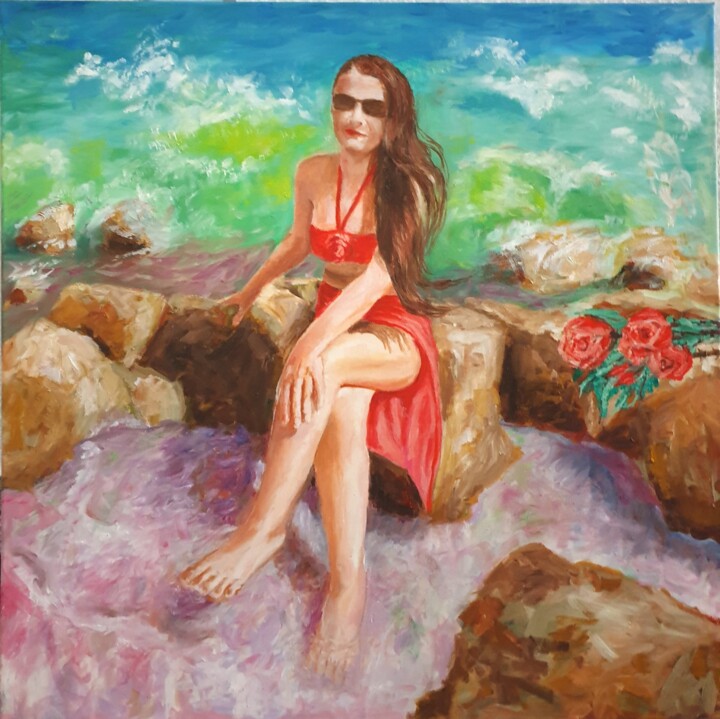 Ölgemälde "Im Paradies" 绘画, 31.5x31.5 in