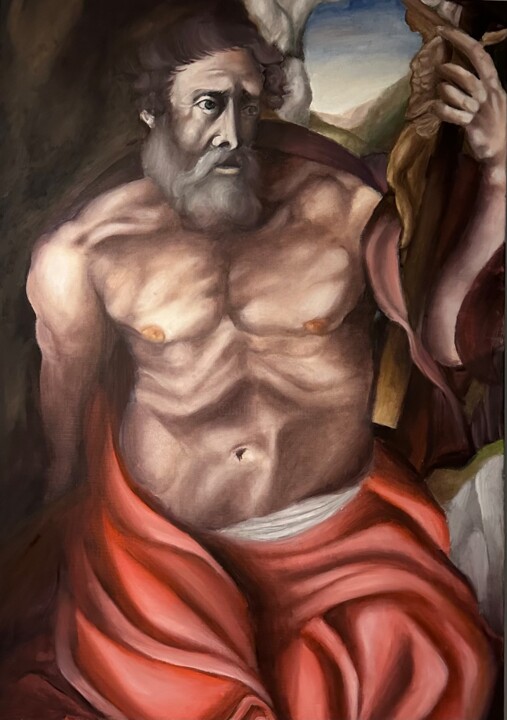 Pentimento di San Tommaso Pittura, 39,4x27,6 in