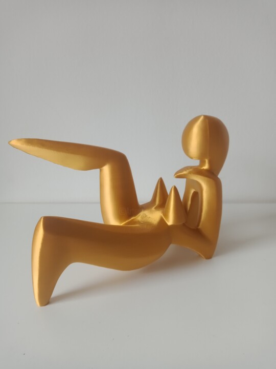 femme allongée 3D 雕塑, 6.7x10.2 in