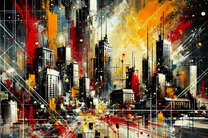 Abstract cityscape 8 Digitale Kunst, 39,4x59,1 in
