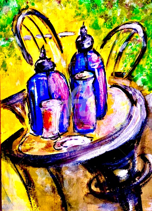 Painting titled "Afternoon Girls‘ Ta…" by Nicole Cecil B, Original Artwork, Acrylic