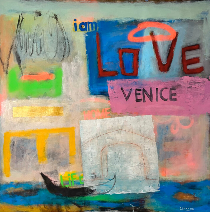 Painting titled "Venice" by Joejene C. Santos, Original Artwork, Acrylic
