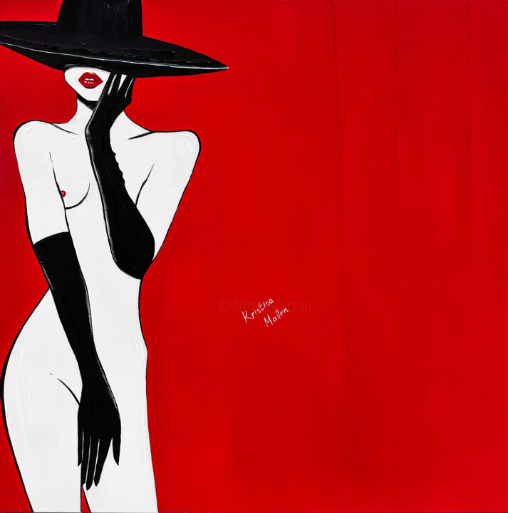 Lady Modesty 绘画, 35.4x35.4 in