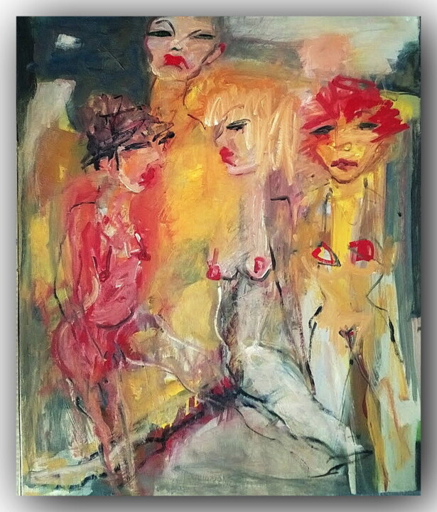 Les dévergondées 绘画, 28.7x23.6 in