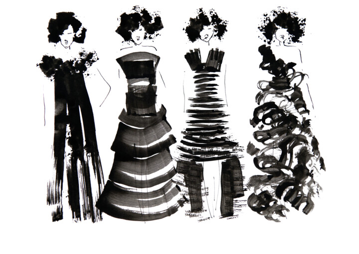 Fashion sketch Tekening, 8,3x11,8 in