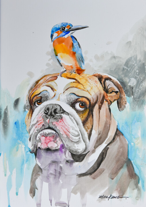 dog 绘画, 15.8x11.8 in