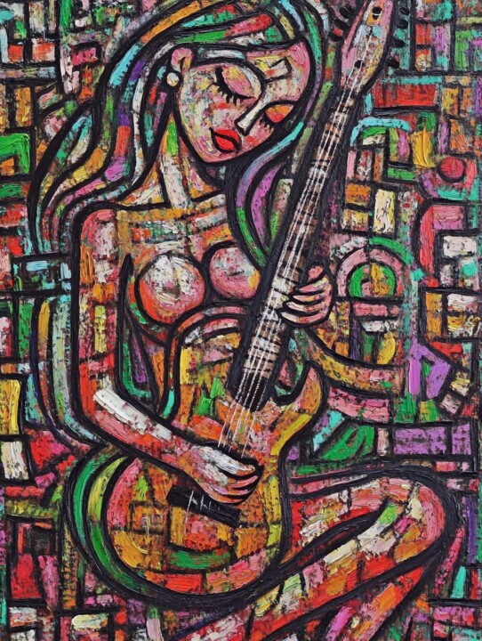 Mosaic of sound 绘画, 15.8x11.8 in