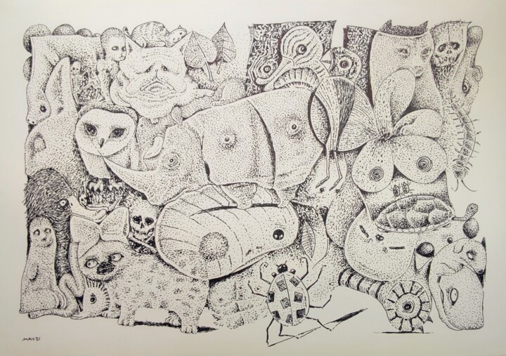 Infinity Zoo Body builder beetle and friends 图画, 11.8x15.8 in