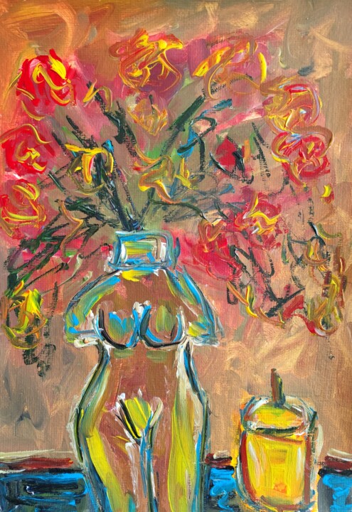 Vibrant blooms and light 绘画, 16.5x11.7 in