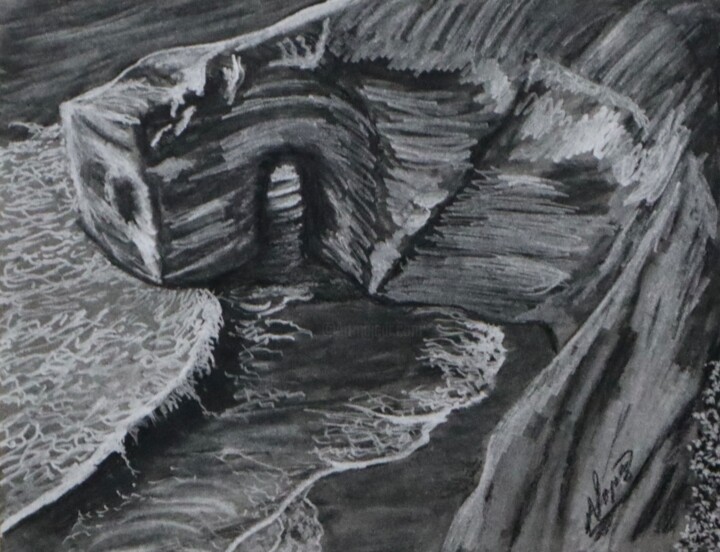 San Diego Sunset cliffs Disegno, 12x16 in
