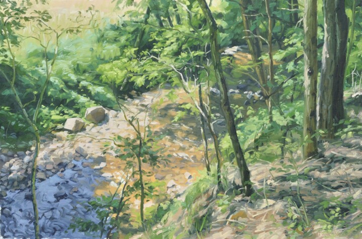Les deux rochers, bords de la Sumène Pittura, 24x36,2 in