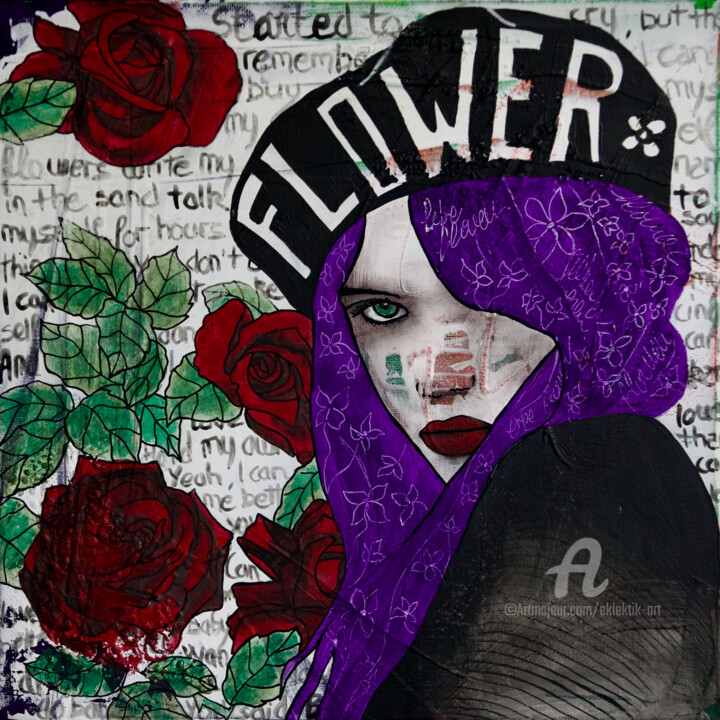 Flower 绘画, 11.4x11.4 in