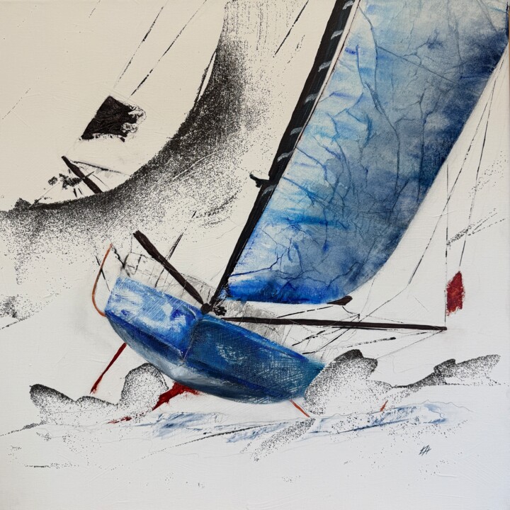 Imoca en approche 绘画, 23.6x23.6 in