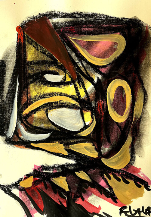 Dessin intitulée "Form XXX" par Roman Lasa, Œuvre d'art originale, Pastel
