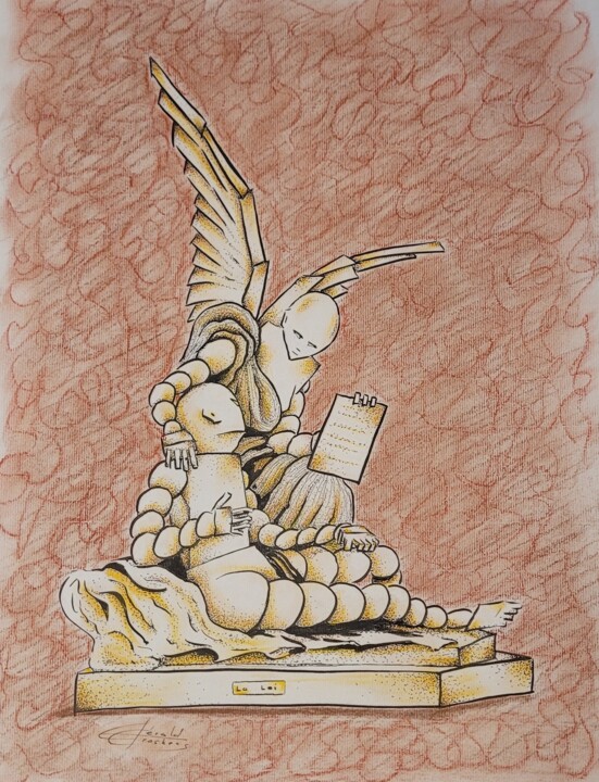 La Loi (2) original Disegno, 18,5x14,2 in