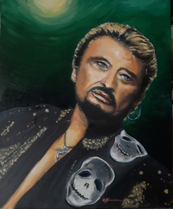 Johnny Hallyday inoubliable. 绘画, 24x19.7 in