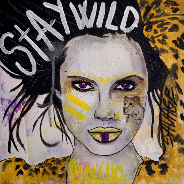 Stay Wild 绘画, 11.4x11.4 in