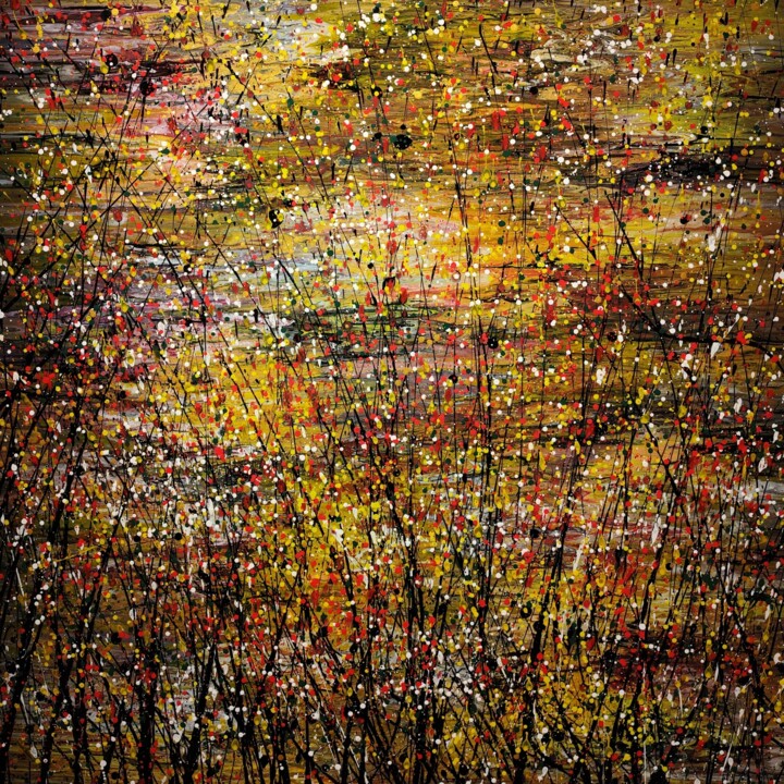 Painting titled "Colorful field" by Felix Günther, Original Artwork, Acrylic