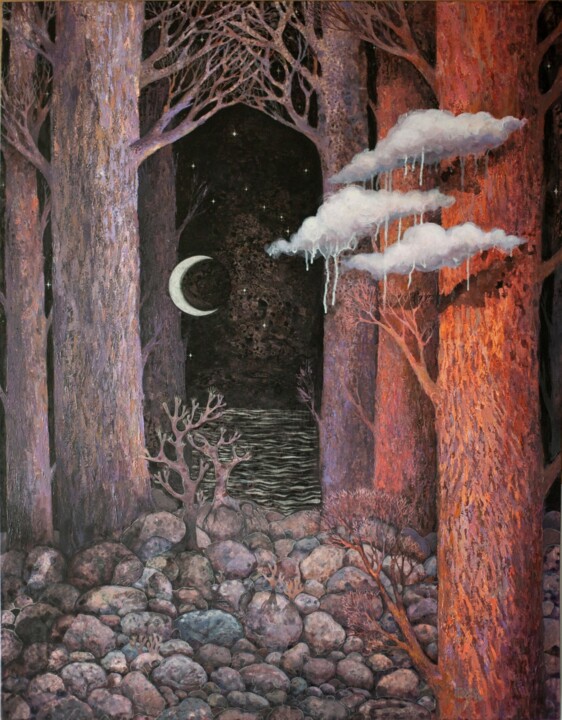 Night 绘画, 47.2x39.4 in