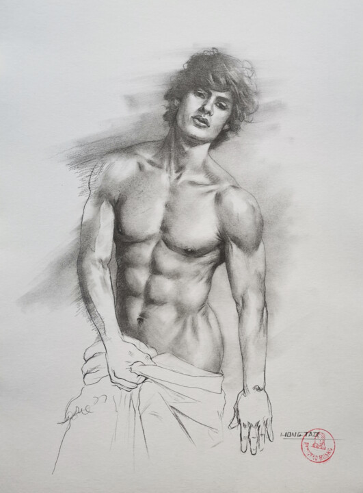 Handsome model 图画, 10.6x7.5 in