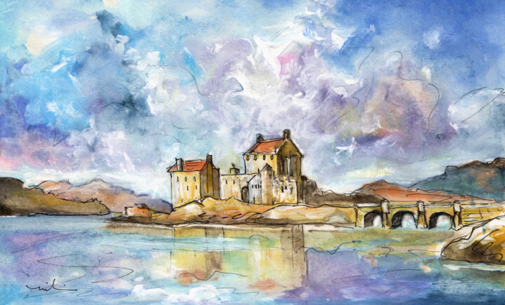 Eilean Donan Castle 绘画, 5.1x8.3 in