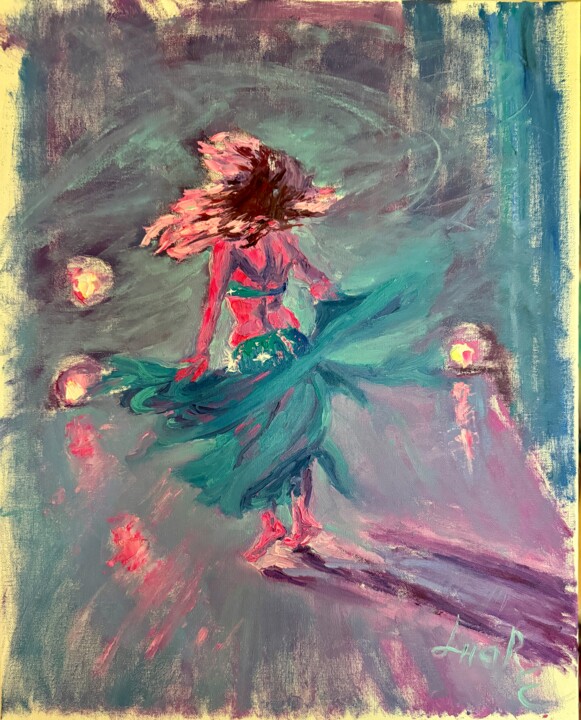 DANSEUSE ORIGINALE PEINTURE À L’HUILE SUR TOILE Pittura, 19,7x15,8 in