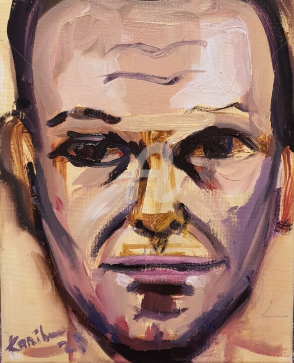 Portrait eines Mannes in Lucian Freud Manier 绘画, 9.8x7.9 in