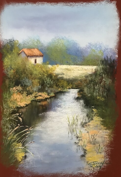 Etang champêtre Malarstwo, 17,7x13,8 in