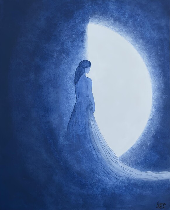 Moonlight (Loved Ones Near) 绘画, 19.7x15.8 in
