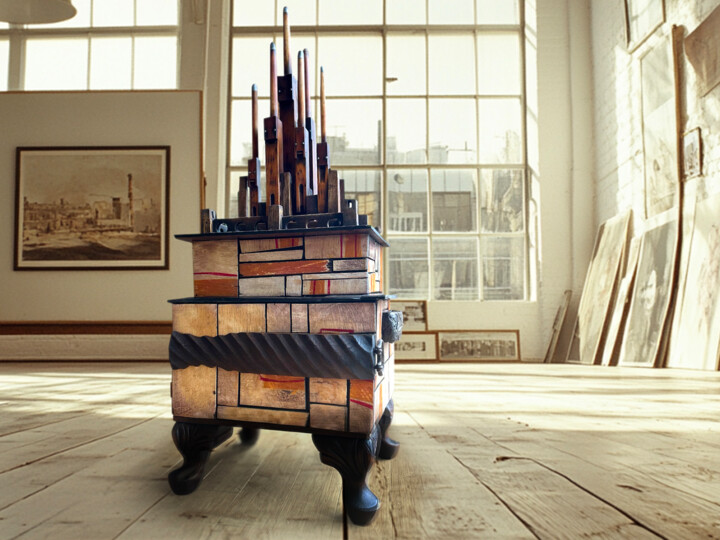 Sculpture titled "Mirage" by Jeff Doud, Original Artwork, Wood